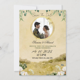 Elegant Floral Wedding Invitation | Classic & Mod Kaart