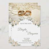 Elegant Floral Wedding Invitation – Customizable  (Devant / Derrière)