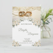 Elegant Floral Wedding Invitation – Customizable  Kaart (Staand voorkant)