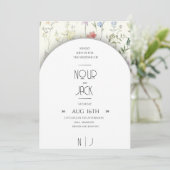 Elegant Floral Wedding Invitation – Customizable W (Debout devant)