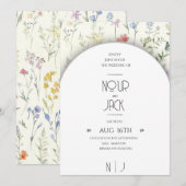 Elegant Floral Wedding Invitation – Customizable W (Devant / Derrière)