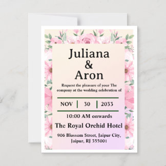 Elegant Floral Wedding Invitation | Editable