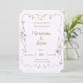 Elegant Floral Wedding Invitation Editable Custom (Debout devant)