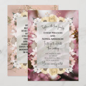 Elegant Floral Wedding Invitation Kaart (Voorkant / Achterkant)