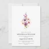 Elegant Floral Wedding Invitation Kaart (Voorkant)