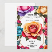 Elegant Floral Wedding Invitation Kaart (Voorkant / Achterkant)