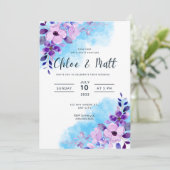 Elegant Floral  Wedding Invitation Kaart (Staand voorkant)