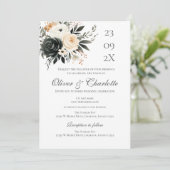 Elegant Floral Wedding Invitation Kaart (Staand voorkant)