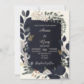 Elegant Floral Wedding Invitation Kaart (Voorkant)