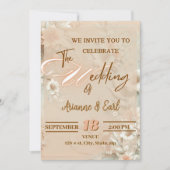Elegant Floral Wedding Invitation Kaart (Voorkant)