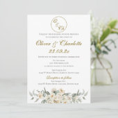 Elegant Floral Wedding Invitation Kaart (Staand voorkant)