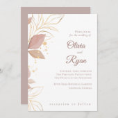 Elegant Floral Wedding Invitation Kaart (Voorkant / Achterkant)