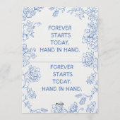 Elegant Floral Wedding Invitation Kaart (Achterkant)