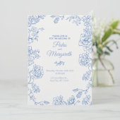 Elegant Floral Wedding Invitation Kaart (Staand voorkant)