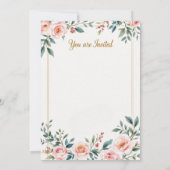 Elegant Floral Wedding Invitation Kaart (Achterkant)