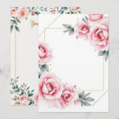 Elegant Floral Wedding Invitation Kaart (Voorkant / Achterkant)