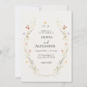 Elegant Floral Wedding Invitation Kaart (Voorkant)