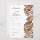Elegant Floral Wedding Invitation Kaart (Voorkant)