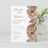 Elegant Floral Wedding Invitation Kaart (Staand voorkant)