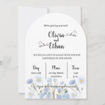Elegant Floral Wedding Invitation – Modern Arch De