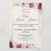 Elegant Floral Wedding Invitation Modern card (Devant)