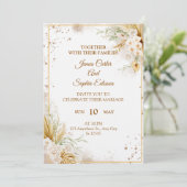 Elegant Floral Wedding Invitation – Modern card (Debout devant)