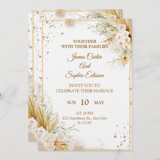 Elegant Floral Wedding Invitation – Modern card