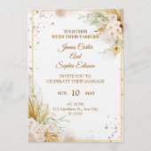 Elegant Floral Wedding Invitation – Modern card Kaart (Voorkant)