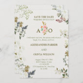 Elegant Floral Wedding Invitation – Modern CARD Kaart (Voorkant / Achterkant)
