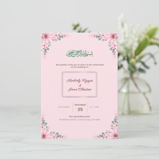 Elegant Floral Wedding Invitation | Modern & Roman (Debout devant)