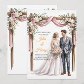 Elegant Floral Wedding Invitation | Romantic Garde (Devant / Derrière)