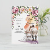 Elegant Floral Wedding Invitation | Romantic Garde (Debout devant)