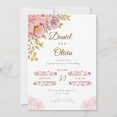 Elegant Floral Wedding Invitation | Romantic Pink (Devant)
