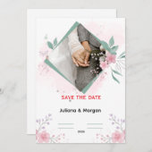 Elegant Floral Wedding Invitation | Romantic Pink  (Devant / Derrière)