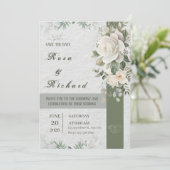 Elegant Floral Wedding Invitation – Save the Date Kaart (Staand voorkant)