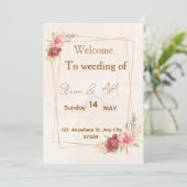 Elegant Floral Wedding Invitation ، Soft Pastel Co (Debout devant)