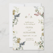 Elegant Floral Wedding Invitation Template (Devant)