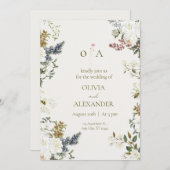 Elegant Floral Wedding Invitation Template (Devant / Derrière)