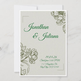 Elegant Floral Wedding Invitation Template 