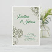 Elegant Floral Wedding Invitation Template  Kaart (Staand voorkant)