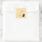 Elegant Floral Wedding Invitation Vierkante Sticker (Tas)