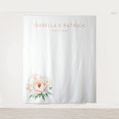 Elegant Floral Wedding Invitation Wandkleed (Voorkant)