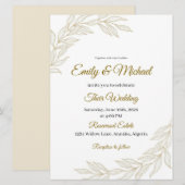 Elegant Floral Wedding Invitation with Gold Script (Devant / Derrière)