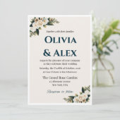Elegant Floral Wedding Invitation with Greenery (Debout devant)
