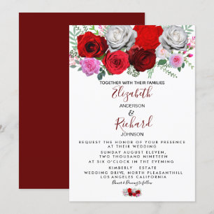 Elegant Floral Wedding Kaart