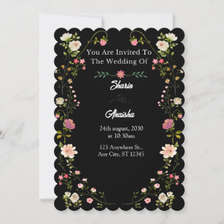 Elegant Floral Wedding Kaart