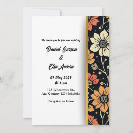 Elegant Floral Wedding Kaart