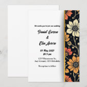 Elegant Floral Wedding Kaart (Voorkant / Achterkant)