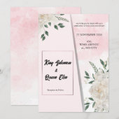 Elegant Floral Wedding Kaart (Voorkant / Achterkant)