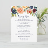 Elegant Floral Wedding Kissingmenu Spel Kaart (Staand voorkant)